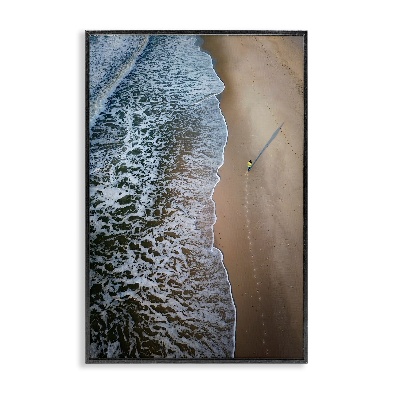 Stupell Industries Vertical Aerial Beach View Framed Giclee Wall Art Design by Rick Berk